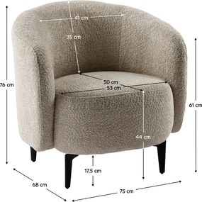 Fotel, bézs/fekete, PRESO