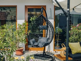 Szürke függőszék KOKON állvánnyal