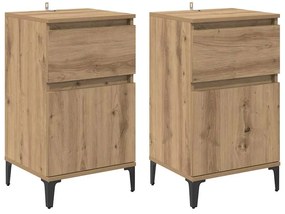 Éjjeliszekrény 2 pcs kézműves tölgy 40 x 35 x 70 cm Faanyag