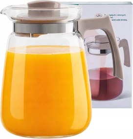 Üveg Kancsó Fedővel 1,5L Teához Gyümölcslé Víz Forró Italokhoz