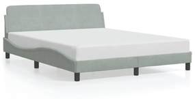 világosszürke bársony ágykeret Dover 160 x 200 cm