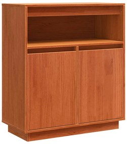 Széf Falra szerelhető Viaszbarna 70 x 34 x 80 cm Tömör fenyőfa
