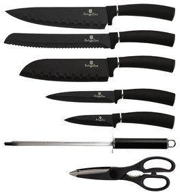 Matt fekete 8 részes rozsdamentes acél késkészlet akril állvánnyal Berlinger Haus Matte Black