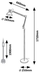Rabalux 2196 - ARISTEO állólámpa 1xE27/40W/230V fekete/fényes króm