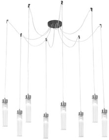 Kolarz 6009.30860 - Csillár zsinóron RAGGIO 8xE14/25W/230V pók matt króm