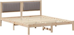 vidaXL Ágykeret Kárpitozott Fejtámlával Tópszínű 160 x 200 cm