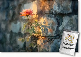 Fotótapéta Flizelina Fali Kő Virág Vörös Rózsa 400x280 ragasztó