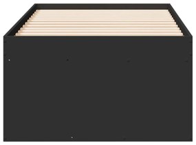 fekete kanapéágy fiókkal matrac nélkül 100x200 cm