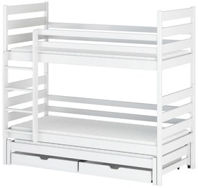 Gyerekágy 80 x 180 cm TORI (ágyráccsal és tárolóhellyel) (fehér). 1013213