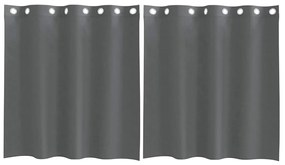 2 db sötétszürke fátyolfüggönyök rojtokkal 140x140 cm