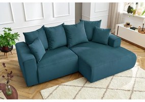 Kék bársony sarokkanapé Enjoy – Bobochic Paris