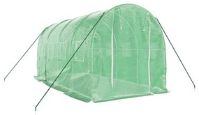 zöld acélvázas melegház 8 m² 4 x 2 x 2 m