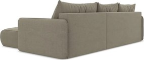 Bézs kinyitható-tárolóhelyes sarokkanapé (jobb oldali) Nanea – Makamii