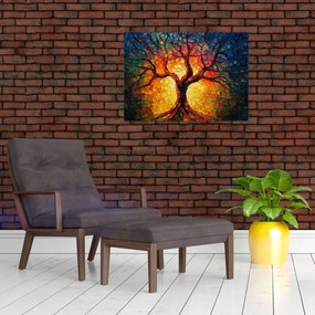 Üveg kép - Az élet fája mozaikban (70x50 cm)