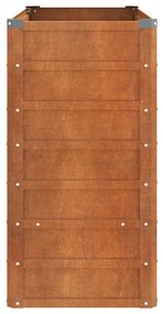 Rozsda színű corten acél kerti magaságyás 100 x 40 x 77 cm