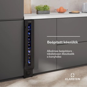 Klarstein Vinovilla 7 Uno borhűtő, 1 hűtési zóna, 7 palack, fa polcok, 5-18 °C