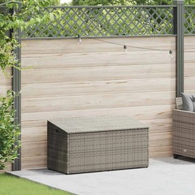 szürke polyrattan kerti tárolóláda 110x50x58 cm