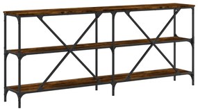 füstös tölgy színű szerelt fa és vas tálalóasztal 180x30x75 cm