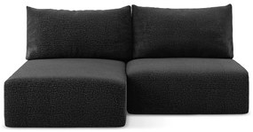 Fekete kinyitható-tárolóhelyes sarokkanapé (bal oldali) Kalena – Makamii