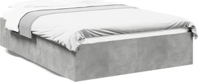 vidaXL betonszürke szerelt fa ágykeret 135 x 190 cm