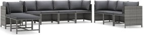 vidaXL 10 részes szürke polyrattan kerti ülőgarnitúra párnákkal
