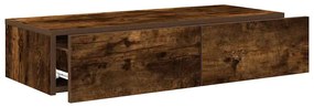 Falipolc fiókokkal füstölt tölgy 80x33x17 cm műszaki fa