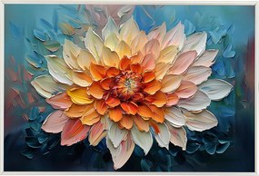 Poszter Keret Alumínium Természet Virág Dália Krizantém 3D Textúra 60x40