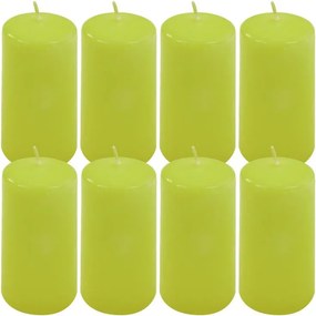 Gyertya készlet 10 cm Ø 5 cm 8 db világoszöld