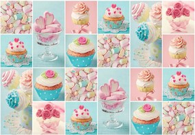 Fotótapéta - Színes cupcakes és pillecukor (152,5x104 cm)