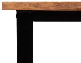 tömör akácfa konzolasztal természetes éllel 110x35x80 cm