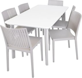 ITALIA DINING Műanyag asztal világos szürke