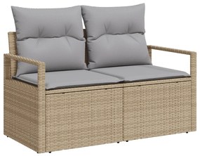 9 darabos Kerti Kanapészett Párnákkal Bézs Poly Rattan