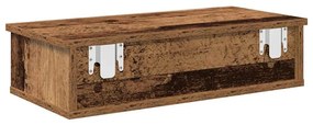 Falipolc fiókokkal régi fa 60x25x15 cm műszaki fa