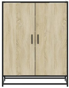 sonoma tölgy színű szerelt fa és fém cipőszekrény 75x38x97,5 cm