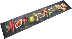 vidaXL mosható fűszermintás bársony konyhaszőnyeg 60 x 300 cm