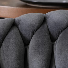 Fonott bársony szék szürke színben, ELENA