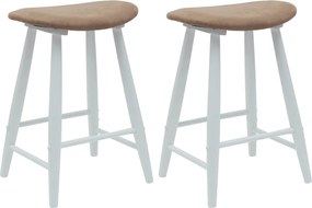 vidaXL Étkező Székek 2 pcs Fehér 46 x 37 x 63 cm Tömör Gumi Fa