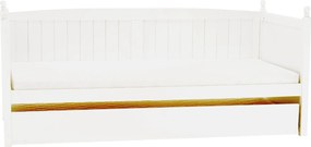 Ágy pótággyal, tűnyalábos fenyőfa, fehér, 90x200, GLAMIS