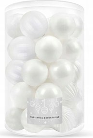 Karácsonyfadísz Szett Törhetetlen 8 cm Fehér 30 db-os szett