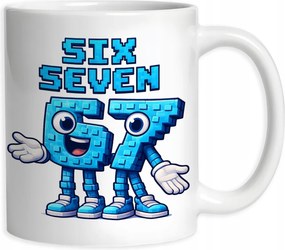 Kerámia bögre Six Seven 67 Brainrot Funny Ajándék Mem TikTok 330ml