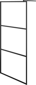 vidaXL fekete zuhanyfal átlátszó ESG üveggel 100 x 195 cm