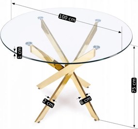 SALLO üveg asztal 110 cm