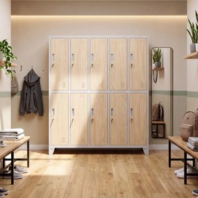 BHP öltözőszekrény 10 ajtós szürke / sonoma tölgy: Eco Design BARTEK 1360 x 1720 x 450 mm