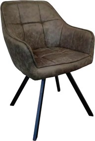 Forgó étkezőszék, zöld szövet csiszolt bőr hatással, SAMANTA