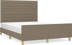 vidaXL tópszínű szövet ágykeret matrac nélkül 140 x 190 cm