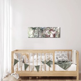 Virágok képe egy fából készült kerékpáron (órával) (90x30 cm)