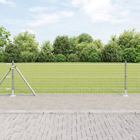 Kerítésoszlopok 26 db-os szett Horganyzott acél 3.2 x 3.2 x 50 cm