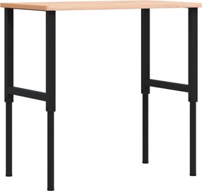 vidaXL tömör bükkfa négyszög alakú munkapad 100 x 60 x (71,5-98) cm