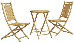 vidaXL 3 részes bambusz bisztrószett
