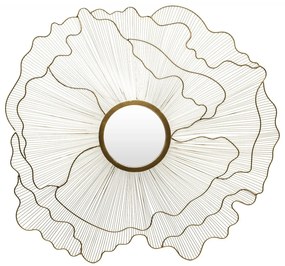 Kör alakú design fali tükör sűrű organikus arany küllőkkel keretezve 80x77x1cm